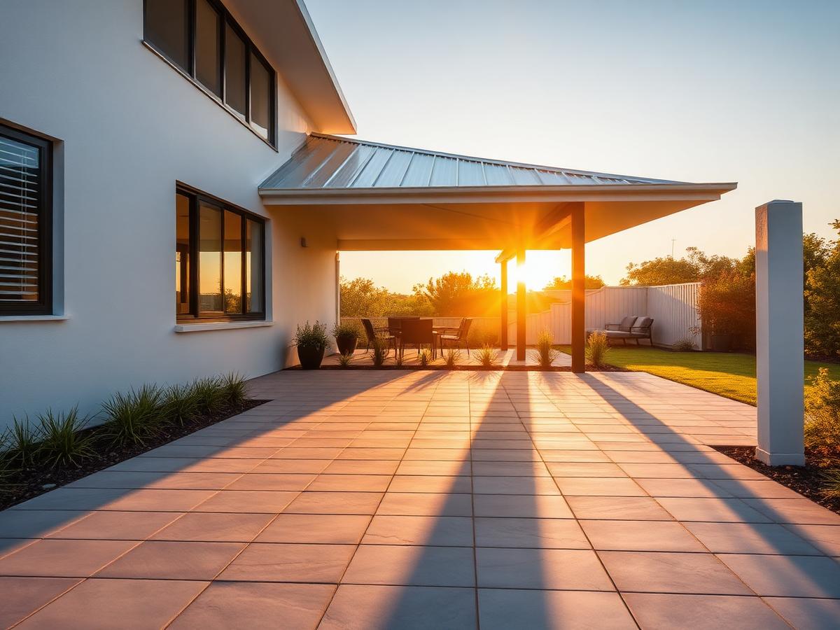 Pristine paved patio after pressure cleaning